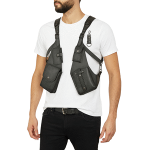 Vestă Antifurt din Piele cu Prindere pe Umăr, Elegantă și Practică