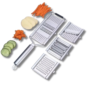 Răzătoare Profesională din Inox 4-în-1 pentru Fructe și Legume