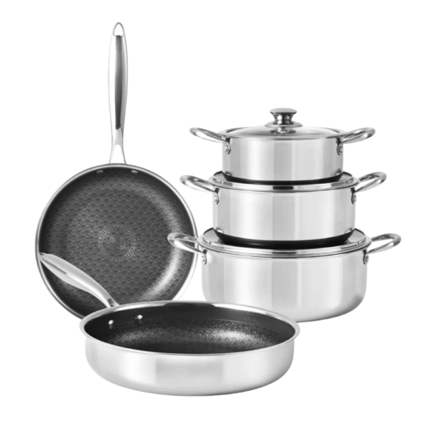 Set Profesional de Oale și Tigăi din Oțel Inoxidabil Hibrid (8 Piese)